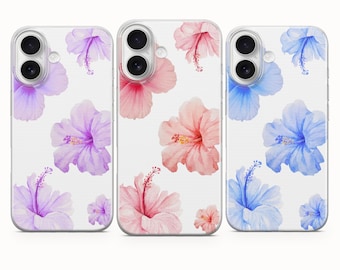 Hibiscus & Flower Phone Case, Summer Cover - iPhone 17 Pro Max 16 15 14 13 12 11, Samsung Galaxy S25Fe A16 S23 A17 A56, Pixel 10 Pro