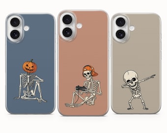 Skeleton & Spooky Phone Case, Funny Cover - iPhone 17 Pro Max 16 15 14 13 12 11, Samsung Galaxy S25Fe A16 S23 A17 A56, Pixel 10 Pro