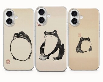 Grumpy Frog Phone Case for iPhone, Samsung Galaxy & Google Pixel – Matsumoto Hoji and Art Aesthetic – Froggy Design