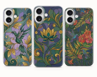 Stained Glass Mosaic Phone Case, Artsy Cover - iPhone 17 Pro Max 16 15 14 13 12 11, Samsung Galaxy S25 Fe A16 S23 A17 A56, Pixel 10 9