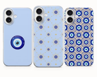Evil Eye & Spiritual Phone Case, Symbolic Cover - iPhone 17 Pro Max 16 15 14 13 12 11, Samsung Galaxy S25Fe A16 S23 A17 A56, Pixel 10 Pro