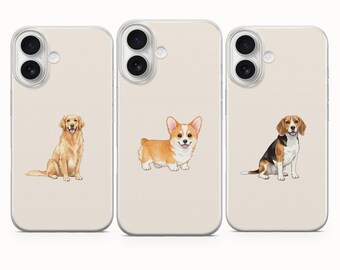 Cute Dog Phone Case Minimalist and Pet Aesthetic – Puppy Design Cover for iPhone 17 16 15 14 13 12 11 Samsung S25Fe A16 S23 A17 A56 Pixel 10