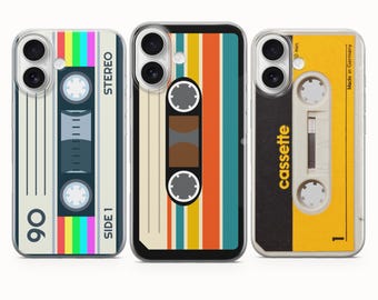 Retro & Cassette Phone Case, Vintage Cover - iPhone 17 Pro Max 16 15 14 13 12 11, Samsung Galaxy S25Fe A16 S23 A17 A56, Pixel 10 Pro