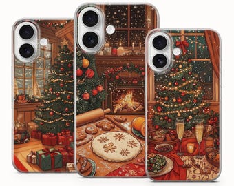 Christmas Phone Case for iPhone, Samsung Galaxy & Google Pixel – Santa and Xmas tree Aesthetic – Winter Design