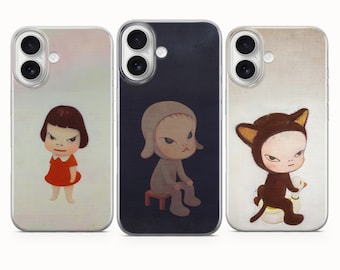 Yoshitomo Nara Design Phone Case, Japanese Art Cover - iPhone 17 Pro Max 16 15 14 13 12, Samsung Galaxy S25 Fe A16 S23 A17 A56, Pixel 10 9