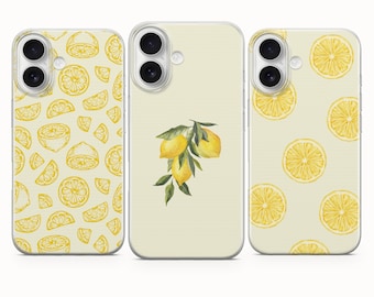 Lemon & Summer Phone Case, Yellow Cover - iPhone 17 Pro Max 16 15 14 13 12 11, Samsung Galaxy S25Fe A16 S23 A17 A56, Pixel 10 Pro