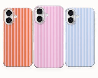 Striped & Retro Lines Phone Case, Minimalist Cover - iPhone 17 Pro Max 16 15 14 13 12 11, Samsung Galaxy S25Fe A16 S23 A17 A56, Pixel 10 Pro