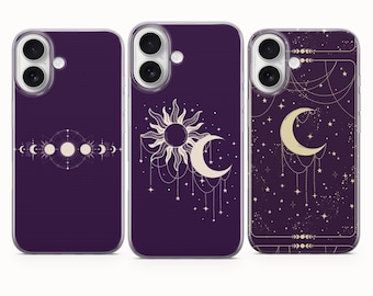 Sun & Moon Phone Case, Astrology Cover - iPhone 17 Pro Max 16 15 14 13 12 11, Samsung Galaxy S25Fe A16 S23 A17 A56, Pixel 10 Pro