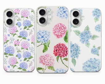 Hydrangea Phone Case for iPhone, Samsung Galaxy & Google Pixel – Flower and Floral Aesthetic – Preppy Design
