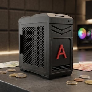 Tirelire personnalisée pour PC de jeu | Tirelire avec coque d'ordinateur imprimée en 3D