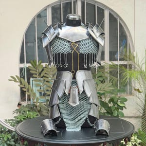 Celestial Huntress Armor – Silver Cuirass & Chain Ensemble | Fantasy LARP and Cosplay Gear