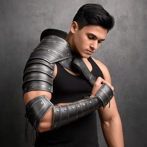 ゴシック・シャドウスティール・ファンタジー・ポールドロン - LARP、コスプレ、中世戦士の肩甲