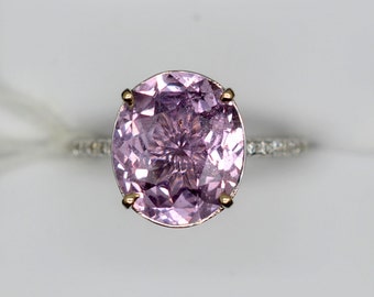 Blake Lively CERTIFIED  unheated 4.61 carat Lavender purple sapphire in a 100 diamonds micro pave engagement, Valentine's Day Gift -701pu