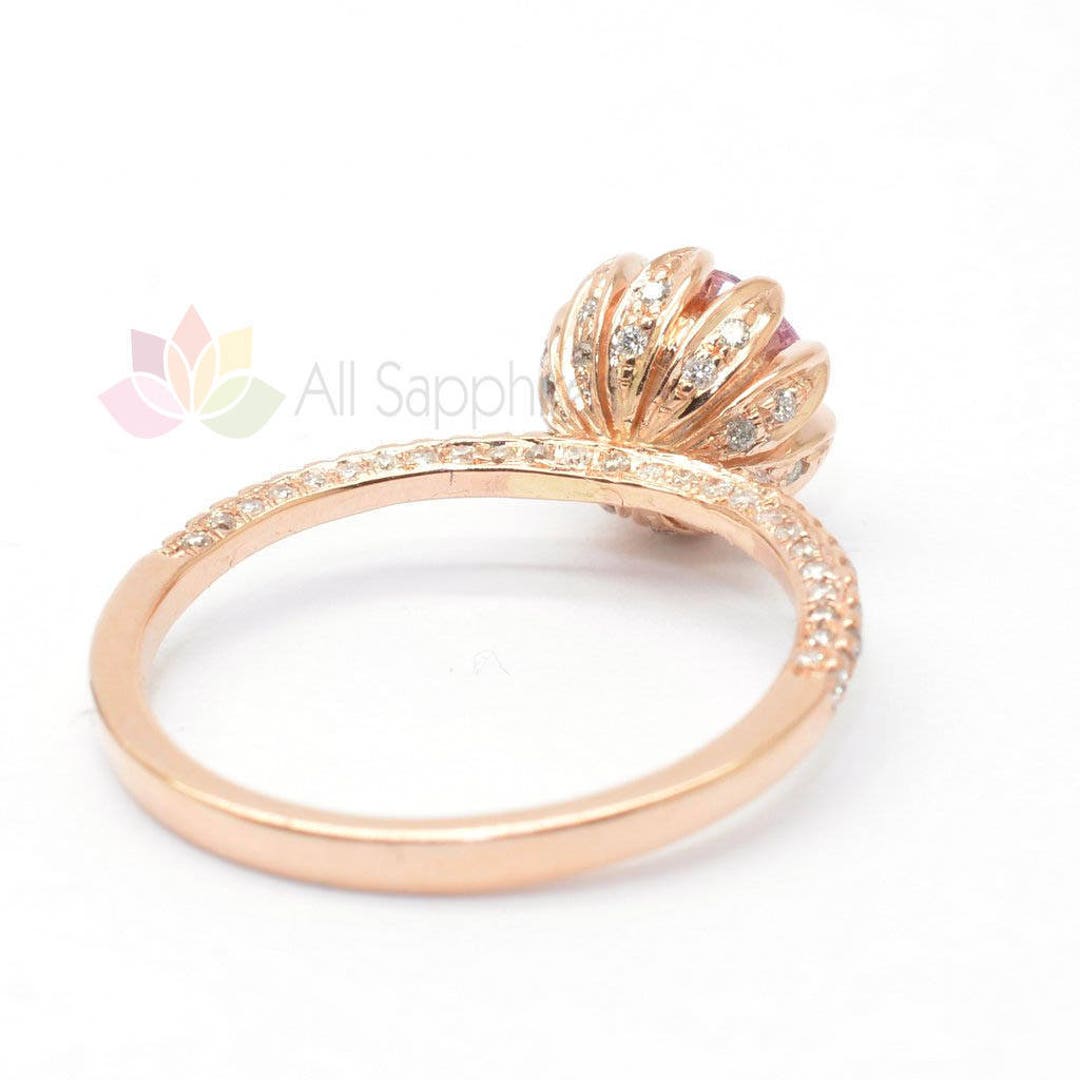 Lotus Gold Diamonds Engagement Ring SKU Lotus Setting Free Etsy