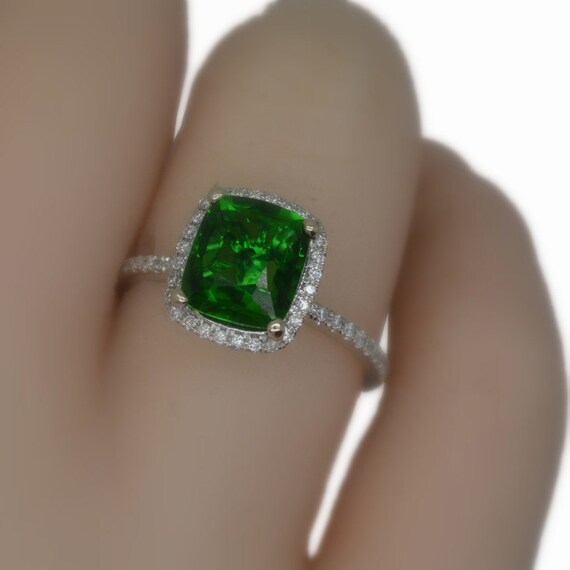 Green wedding ring CERTIFIED 2.03 carats natural untreated Etsy