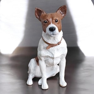 Gran estatua de Jack Russell pintada a mano y personalizada: Monumento conmemorativo para mascotas