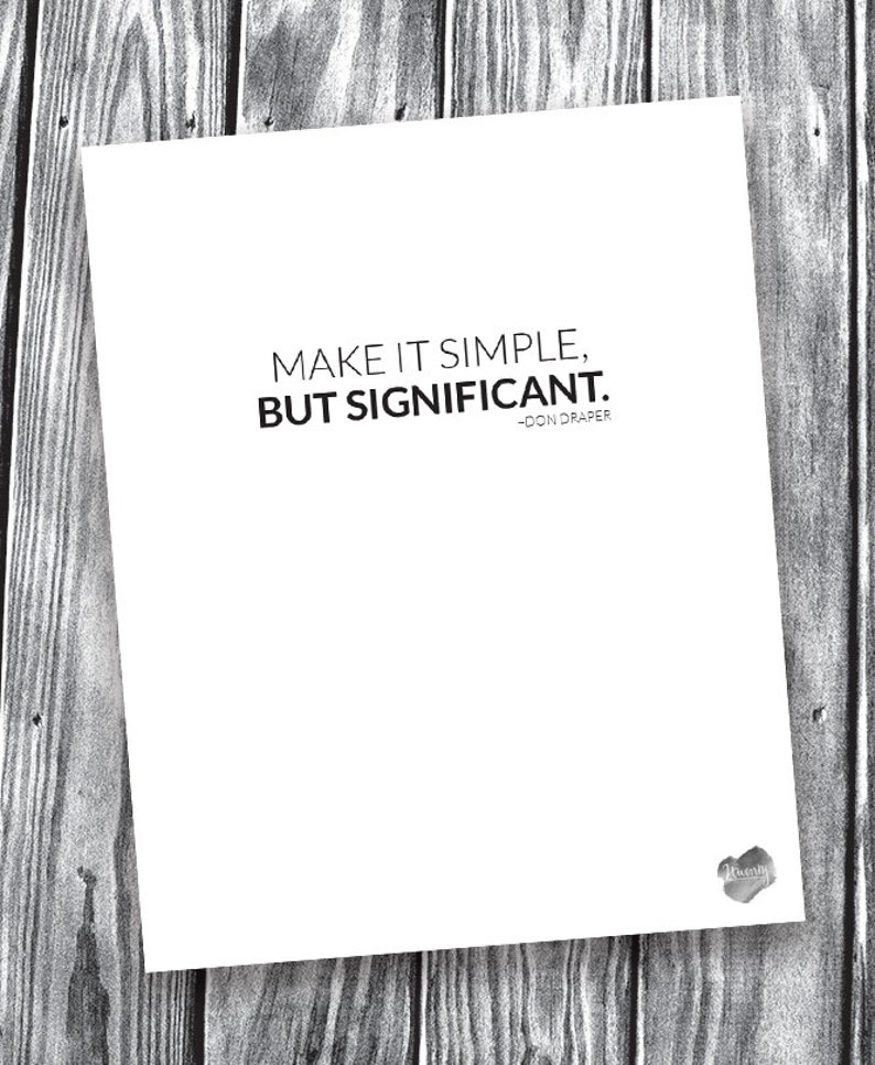 Make it simple but significant don draper quote digitial etsy