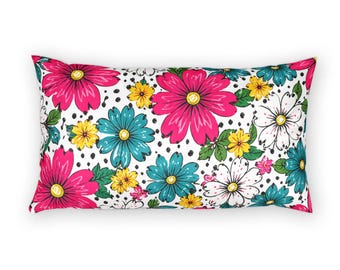 Pop Bloom Floral Pillow Solid Cotton Sham