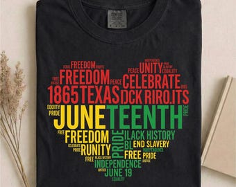 Juneteenth Free-ish Heart Comfort Colors Shirt, Retro Black History Gift, Melanin Pride Tee