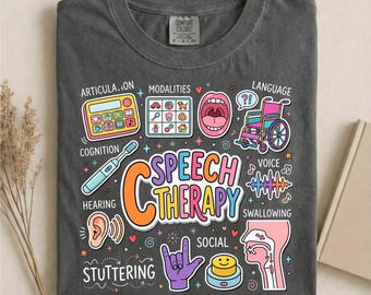 Speech Therapist SLP Comfort Colors Shirt Speech Language Pathologist Graphic Tee Pathology Apparel
