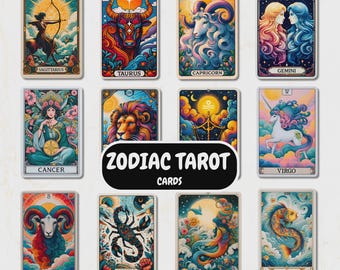 Zodiac Cards PNG, Zodiac Cards Bundle, Tarot Cards PNG, Zodiac Png, Astrology png, Tarot Card png, Horoscope png, Zodiac Signs Png