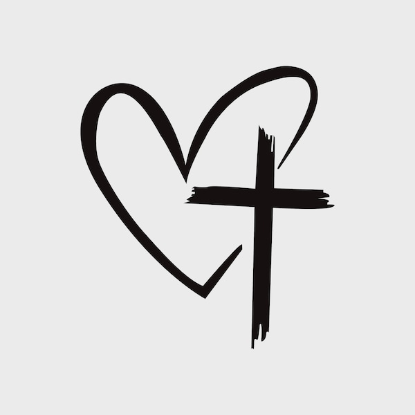 Cruz en el corazón SVG PNG Cruz de corazón Svg, Cruz de corazón Png, Clipart cristiano, Archivo de corte cristiano, Svg de fe, Svg cristiano, Diseños cristianos