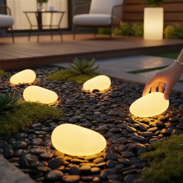 Solar Garden Lantern Outdoor Waterproof LED Light, Warm White Pathway Patio Decor