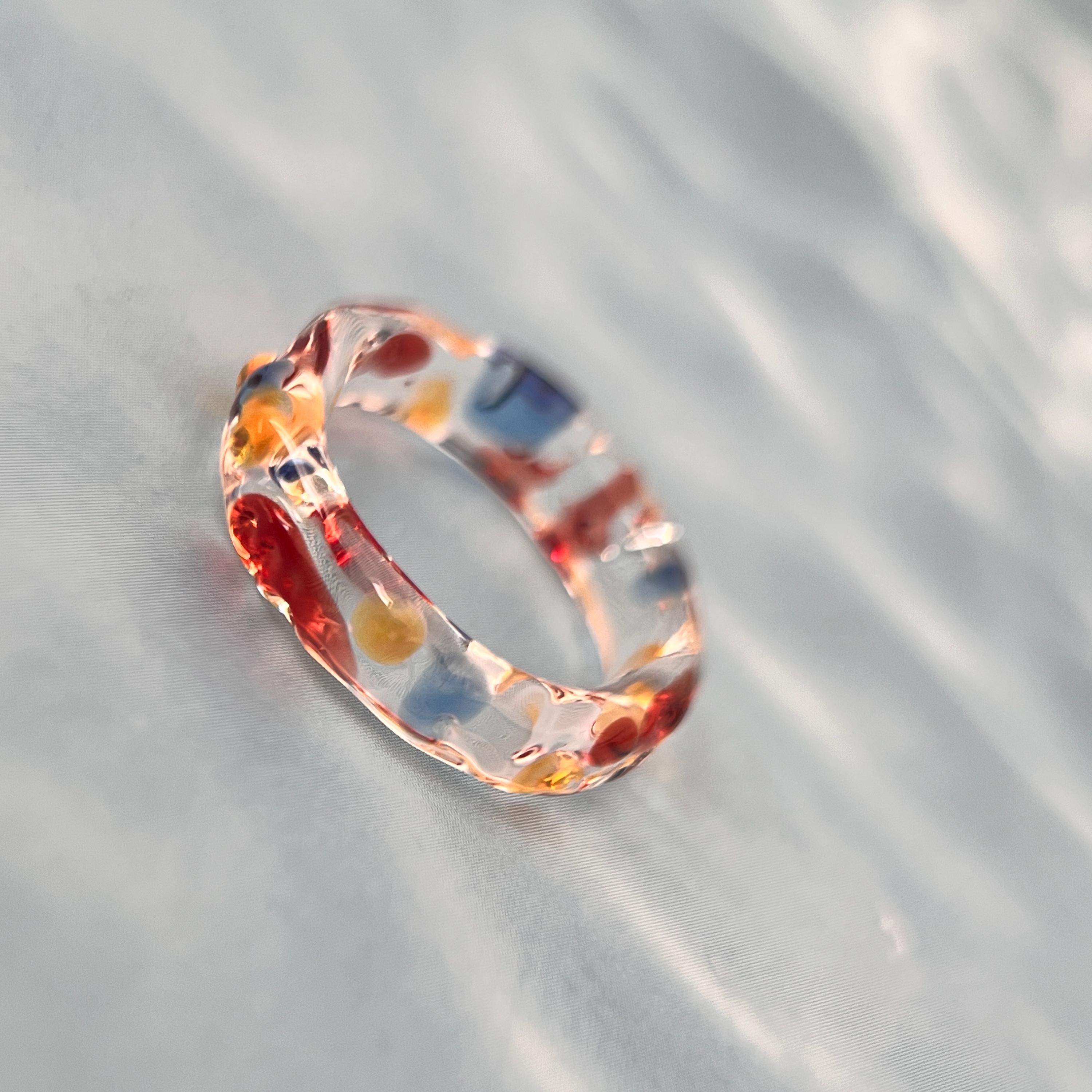 Handmade Colorful Glass Ring – Chunky Minimalist Statement Jewelry - Etsy