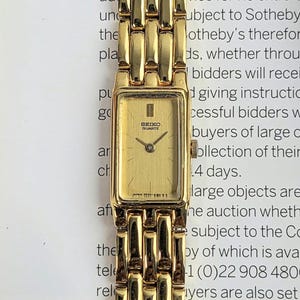 Seiko Vintage 2E20-6800 Square Gold Tone Bracelet for Ladies Watch