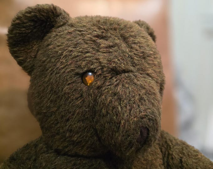 Featured listing image: Steiff Like Rare Old Vintage Bear – 21" Standing, 16" Seated – Collectors Bear