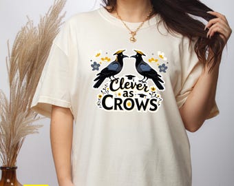 Clever as Crows T-Shirt | Vintage Collegiate Bird Tee