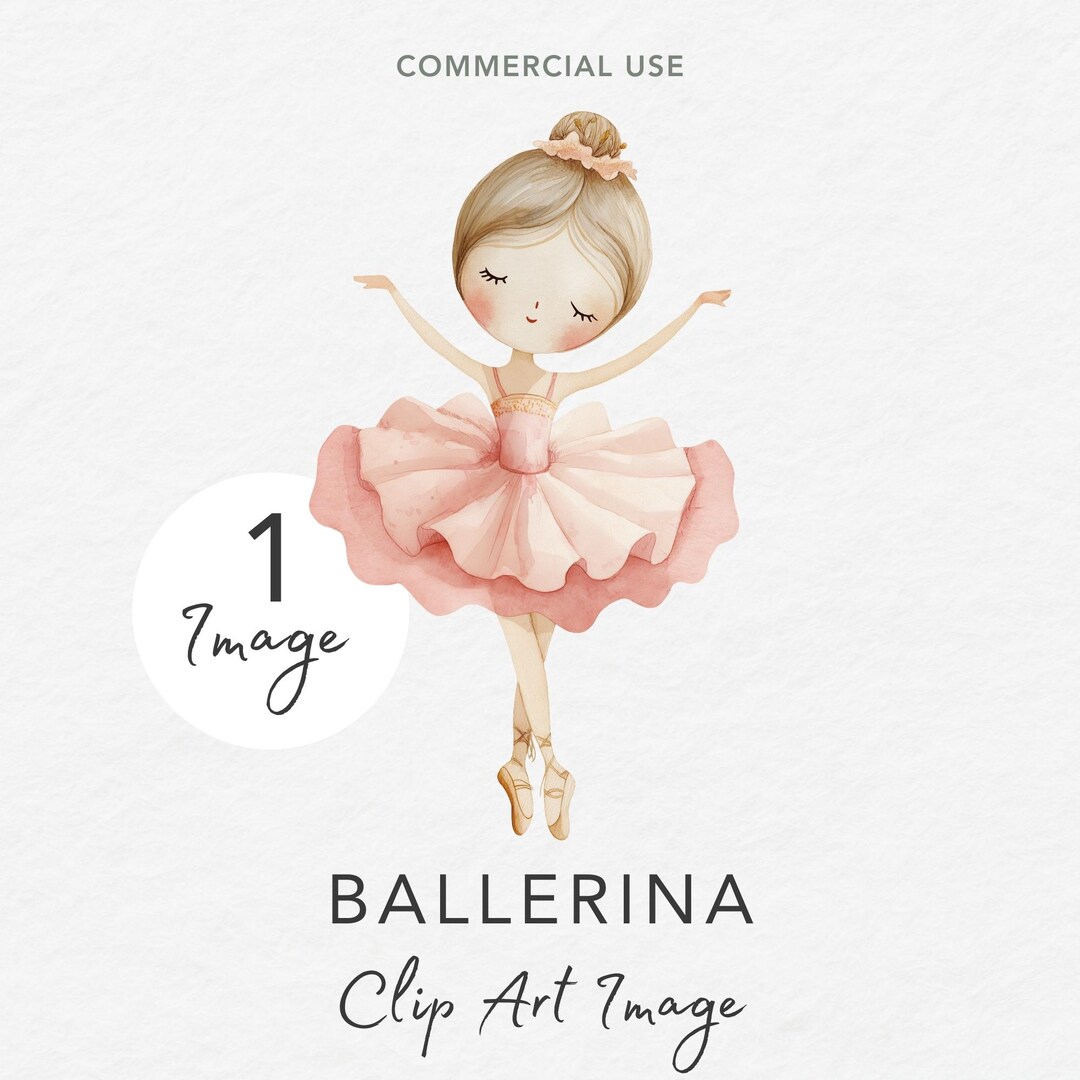 Ballerina Clipart PNG, Watercolor Ballet Girl, Pink Tutu Dancer ...