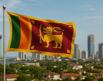 Bandera nacional de Sri Lanka / Decoración de interior y exterior hecha a mano en poliéster