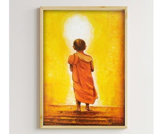 Handmade Acrylic Buddha Painting on Canvas | Spiritual Meditation Decor