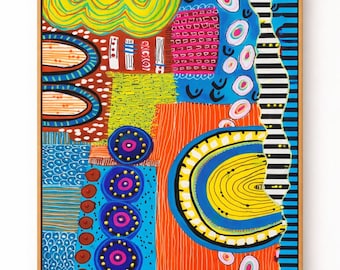 Modern Abstract Wall Decor  Inches  Large Original Acrylic Painting -  Handmade  Sri Lanka