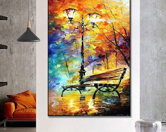Hand-Painted Abstract Landscape | Acrylic Canvas Art | Modern Wall Decor