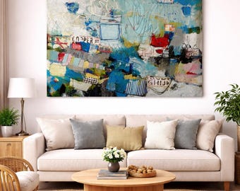 Abstract Mixed Media Painting | Modern Wall Decor  Original Handmade - Sri Lanka