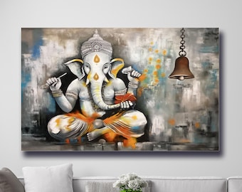 Handmade Ganesha Painting | Acrylic Hindu God Wall Art