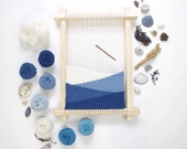Indigo Eco Weaving Kit for beginners with natural dyed yarns and sustainable wooden loom