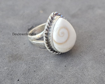 Shiva Eye s Gemstone Ring, 925 Sterling Silver, Handmade-Statement Ring, Woman Jewellery, Pear Shape Ring, Fashionable Ring, Vintage Ring,