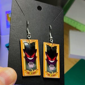 Pokemon Gengar Earrings Sakura Card Captor Earrings Handmade Resin | Mega Evolution | Cozy | Anime | Cute | kawaii