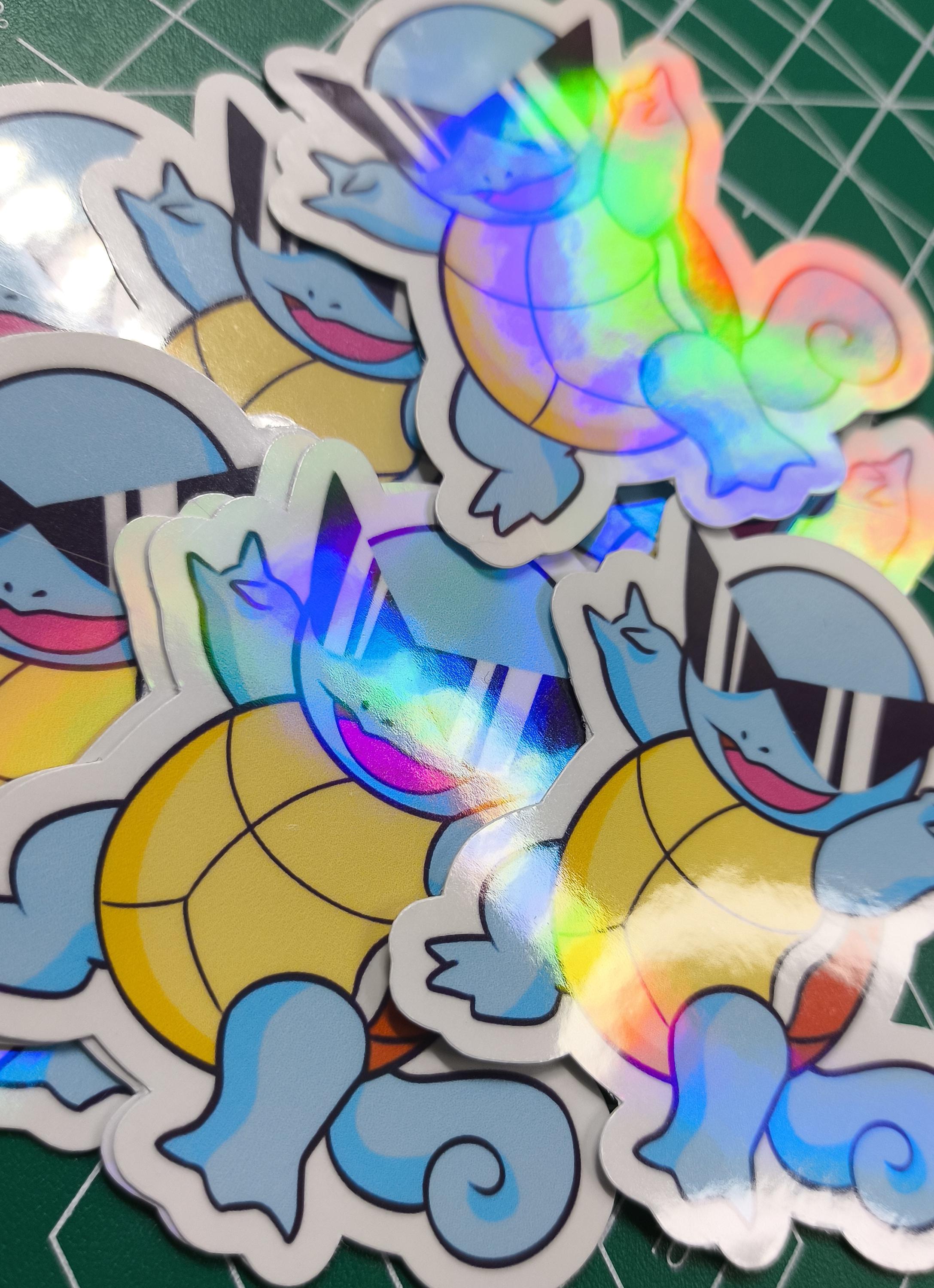 X2 Pokemon Stickers Squirtle Rainbow Handmade | Mega Evolution | Cozy ...