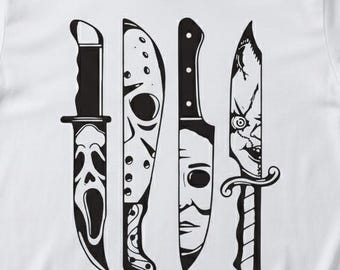 Horror Movie Killers SVG - Slasher Villains PNG for Cricut - Michael Myers Jason Voorhees Ghostface Chucky - Scary Movie File