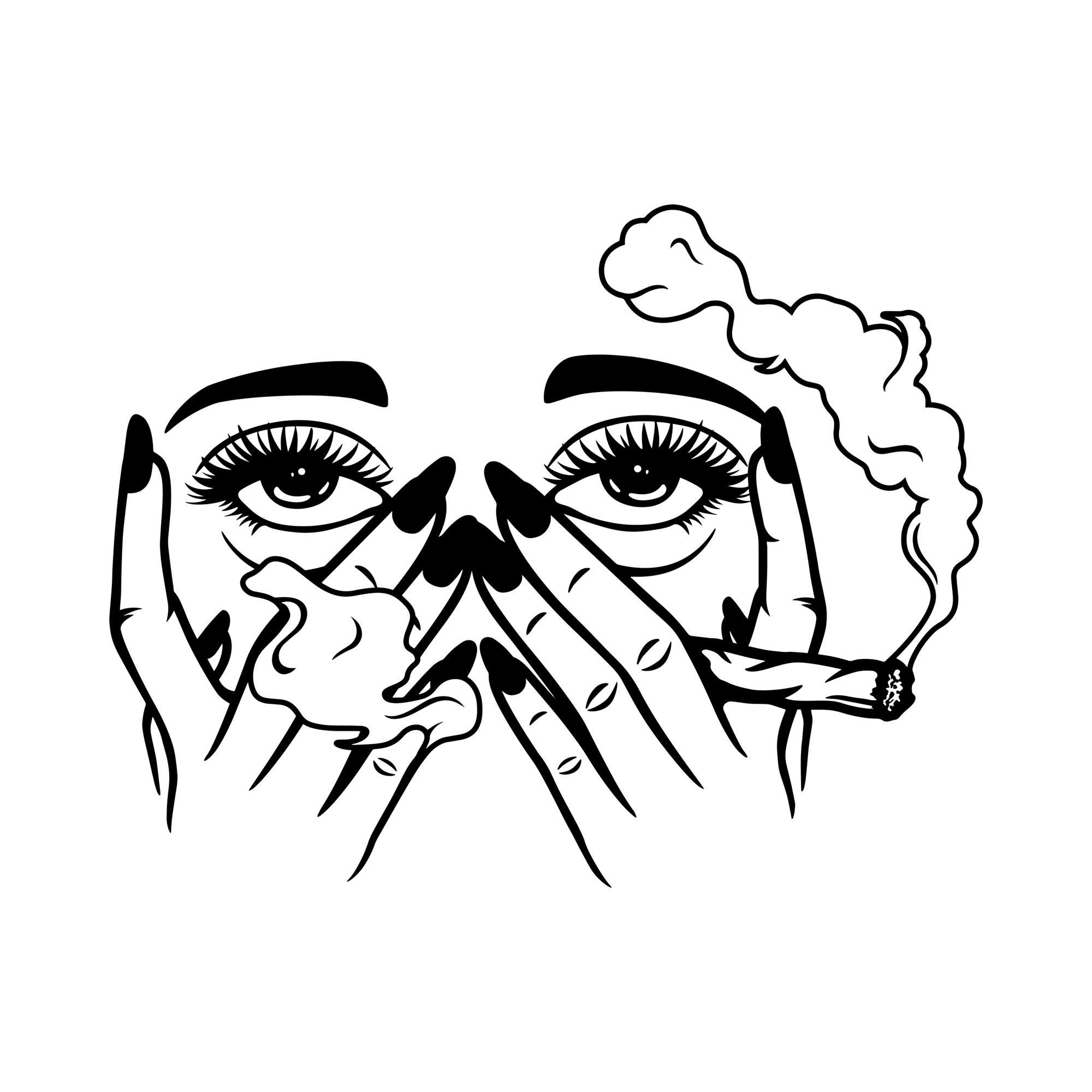 Chica fumando svg - Etsy México, image size:2000x2000