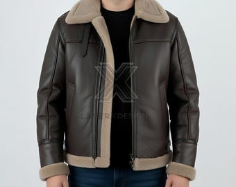 Jaqueta artesanal para cosplay de Leon Kennedy RE4 | Jaqueta bomber marrom de pele de carneiro