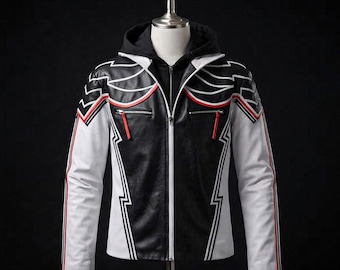 Jin Kazama Tekken 8 Cosplay-Jacke, Anime-Kampfspiel-Lederjacke, Halloween-Kostüm