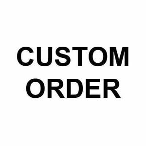May include: A white square graphic featuring the bold black text CUSTOM ORDER centered in the middle. The design uses a clean, high-contrast sans-serif typeface against a plain white background to clearly communicate the custom order status.