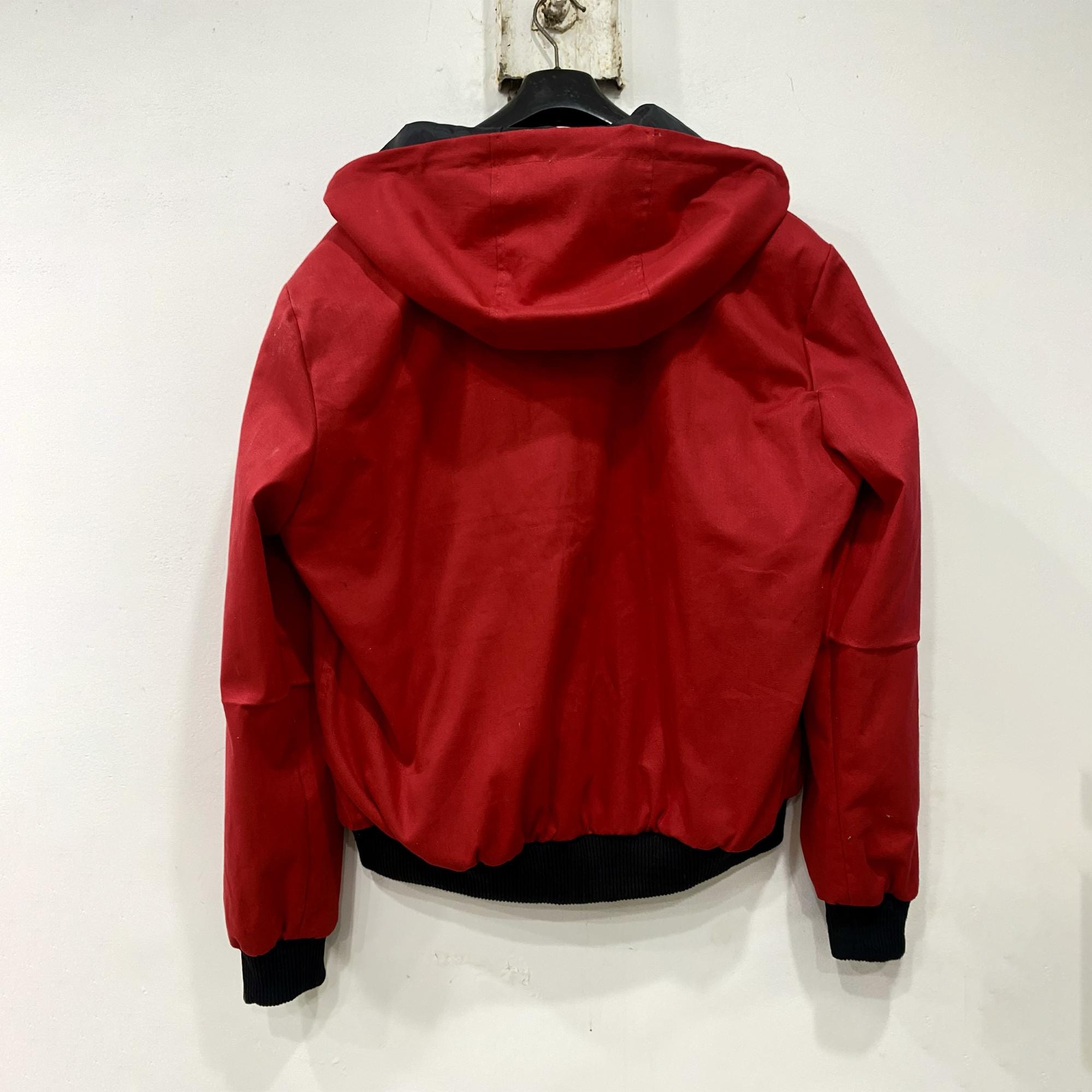 6666 Red Hoodie Jacket, Vintage Bomber Ranch Cotton Jacket, Jimmy