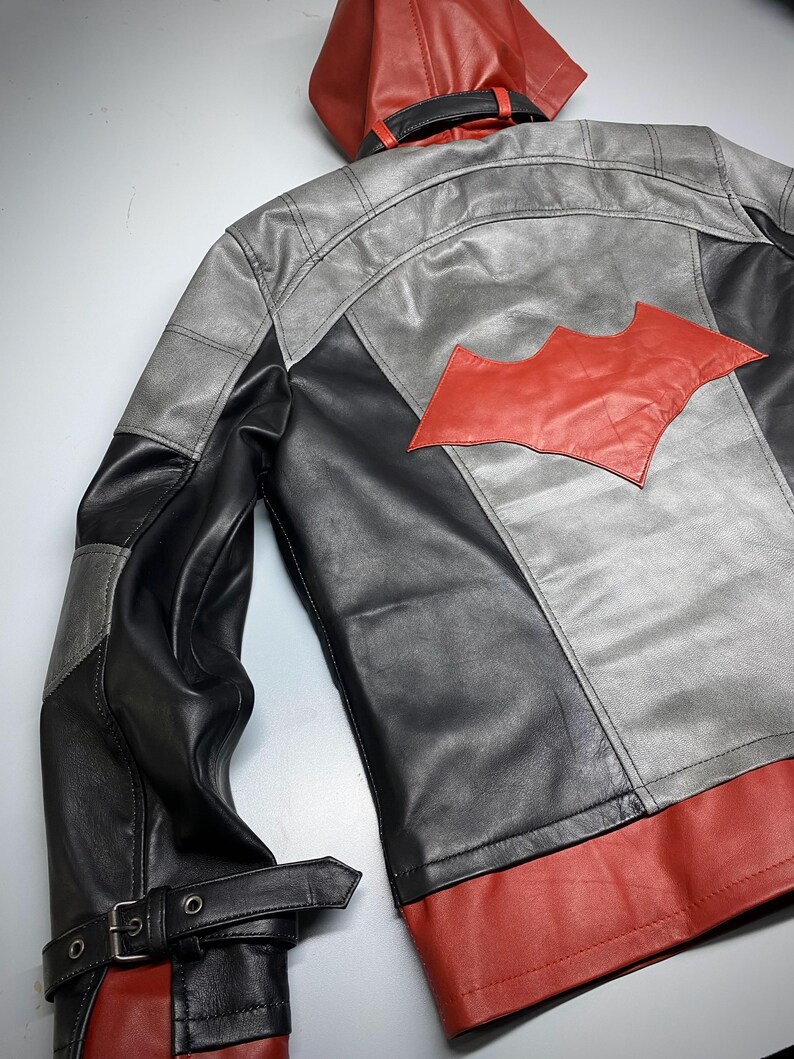 bat jacket, bat costume, bat outfit, bat suit, bat cosplay, jason todd cosplay, Arkham Knight Costume, Red Hood Jacket, Red Hood Costume, red hood vest, Red Hood cosplay, jason todd jacket, arkham knight jacket, gothic jacket, steampunk cosplay, gaming jacket, gaming cosplay, cosplay jacket, cosplay outerwear, comic con cosplay, DC Comics, Halloween Jacket, Halloween cosplay, superhero jacket, bat halloween costume, halloween bat costume, gift for him, gift for boyfriend, Christmas Cosplay
