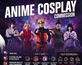 Maßgefertigte Anime-Cosplay-Kostüme, handgefertigte Cosplay-Kostüme, personalisierte Anime- und Superhelden-Outfits – alles auf Bestellung.